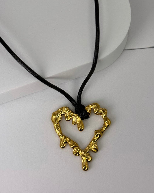 Leather Gold Heart