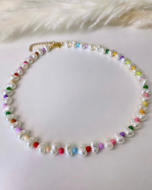 Colorful Pearl Choker